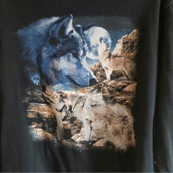 Vintage Black and Blue Wolf Graphic Hoodie - Picture 8 of 15